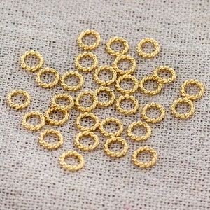 30 anelli chiusi a cerchio attorcigliato in argento sterling 925 in oro stile vermeil da 5 mm. :vm1416 immagine 6