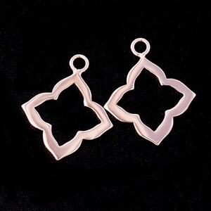 2 of 925 Sterling Silver Rose Gold Vermeil Style Flower Charms 15mm.  :pg0420