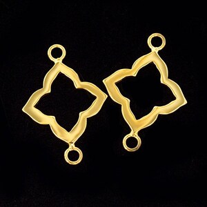 2 eslabones de flor estilo vermeil de plata de ley 925, conectores de 15 mm. :vm0939