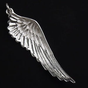 1 of 925 Sterling Silver Angel Wing Pendant 11.5x39mm. :th1740 image 3