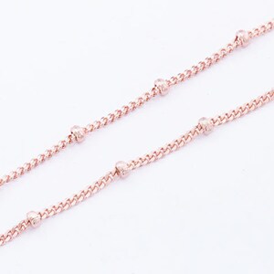 14k Rose Gold Over 925 Sterling Silver Diamond Cut Bead Chain Necklace 7-36 Inch