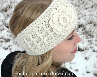 Anna Crochet headband pattern, PDF crochet PATTERN, crochet pattern download, headwrap pattern, Winter headwrap, Headwrap for women