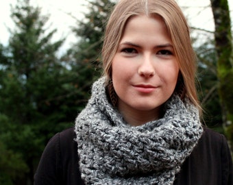 Crochet PDF Pattern: Chunky cowl, infinite infinity scarf, hood