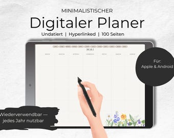 Undated Digital Planner PDF with Hyperlinks – iPad & GoodNotes