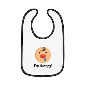 Hungry Baby Bib, Cute Baby Feeding Accessories, Fun Bib for New Parents, Baby Shower Gift, Funny Infant Bibs, Baby Clothes