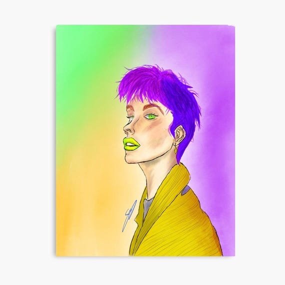 Violet Art Print: Abstract Floral Wall Decor (Digital)