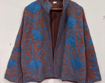 TNT Suzani Jacket: Embroidered Floral Design, Cotton Linedvvv