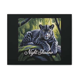 Leopard Canvas Art: Night Shadow Jungle Wall Decor