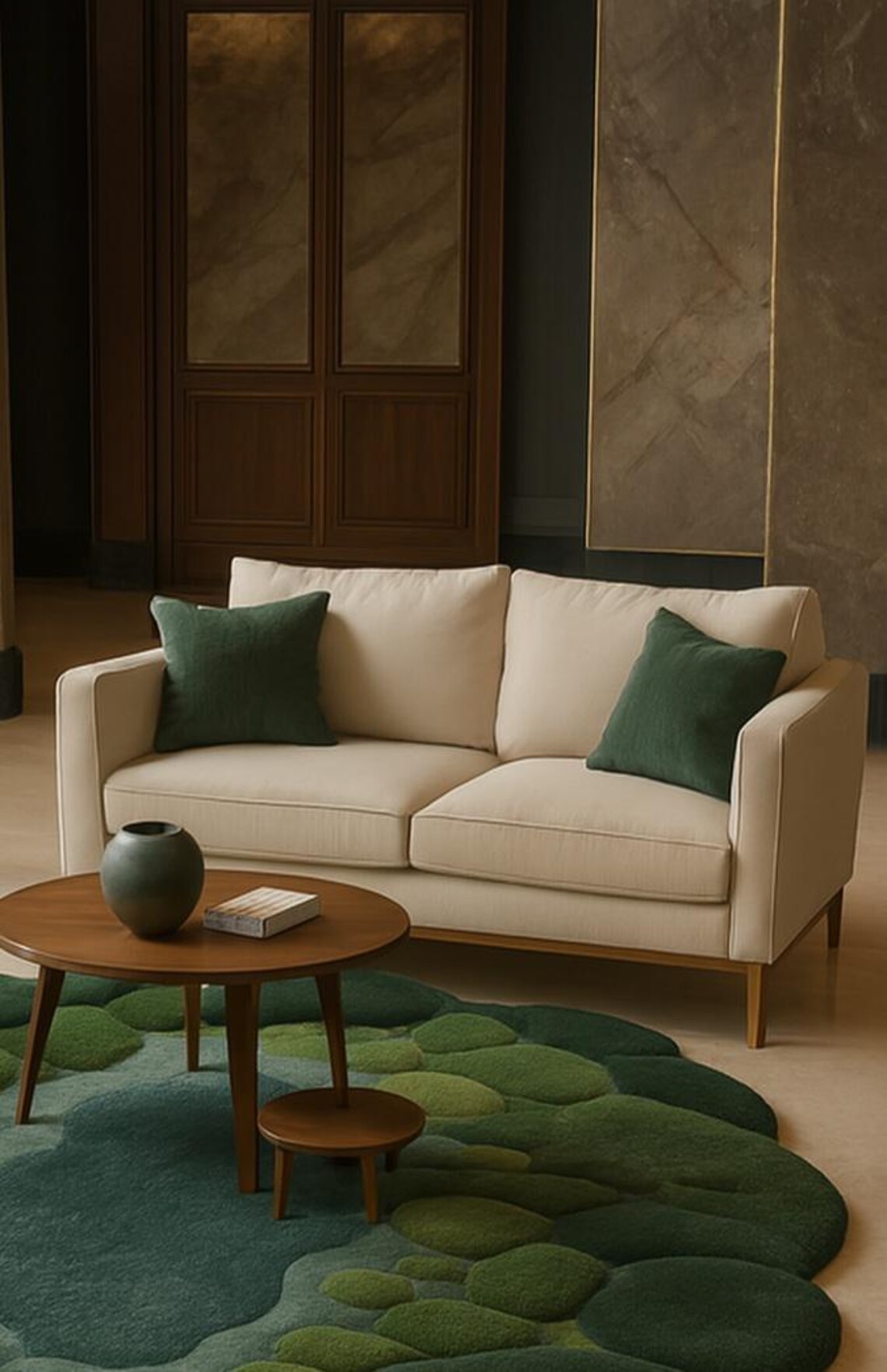 Nature-inspired Moss Rug – Hand Tufted Irregular Green Wool Carpet ...