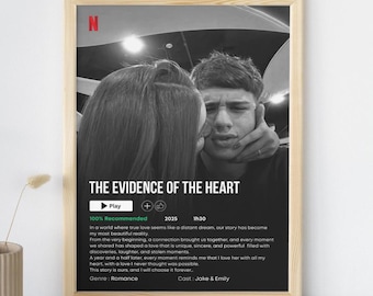 Personalized Couple Poster | Netflix Style Photo Collage | Personalized Romantic Gift | Anniversary Gift for Him/Her | Canva Template