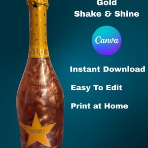 Personalized Champagne Bottle – Hand Painted Decorative Gift