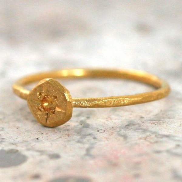 Gelber Saphir Ring, fair gehandeltes Gold 750