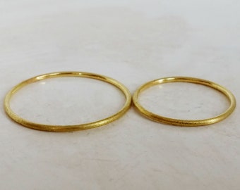 Wedding rings made of fair yellow gold 750, wedding ring for no jewelry wearer and minimal design lover