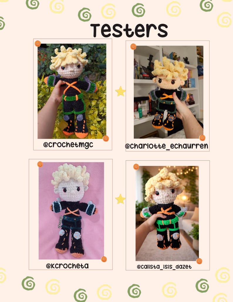 Bakugo aus My Hero Academia – Häkelanleitung. Digitale Anleitung in Englisch und Spanisch. Bild 4