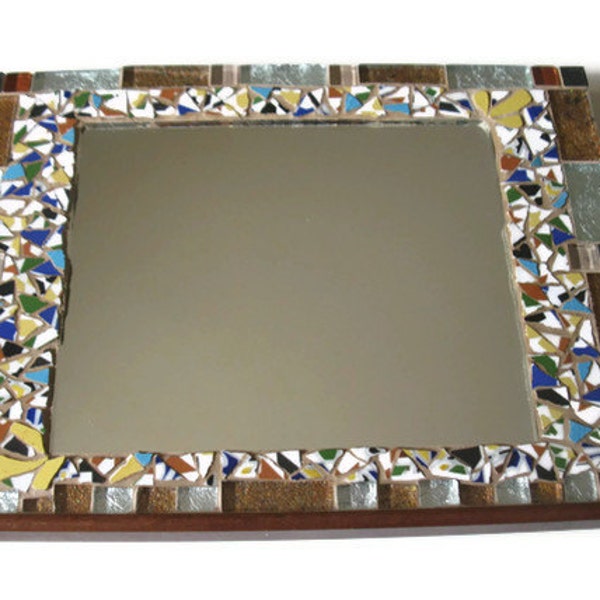 Mirror Brown Silver Glass Ceramic Tiles Mosaic Home Decoration Wall Art Hanging