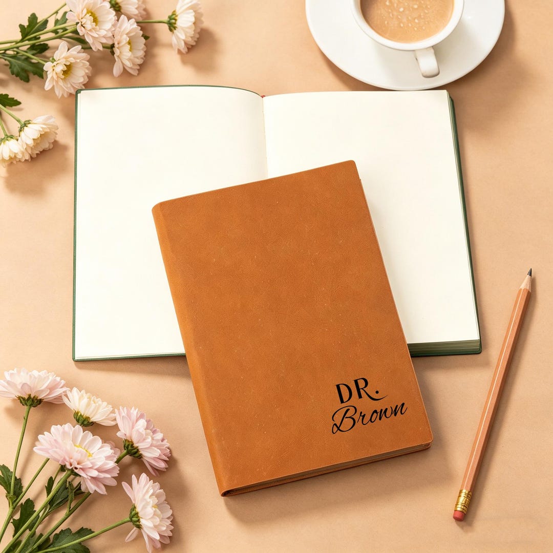 Personalized Leather Notebook for Doctor, Custom Name Engraved Journal ...