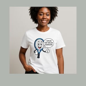 Taylor Townsend Tennis Racket T-Shirt, Unisex Tee for Tennis Fans, Tennis Player Gift Apparel, Tennis Lover Shirt, Sports Graphic Tee,