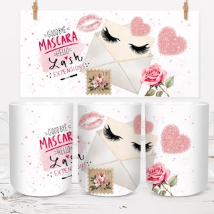 Lash Artist Mug Wrap Bundle | 11 oz & 15 oz Coffee Mug Sublimation Design | PNG Digital Download | Beauty Quote Mug Design