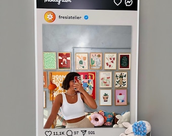 Personalized Instagram Mirror: Custom Social Media Decor