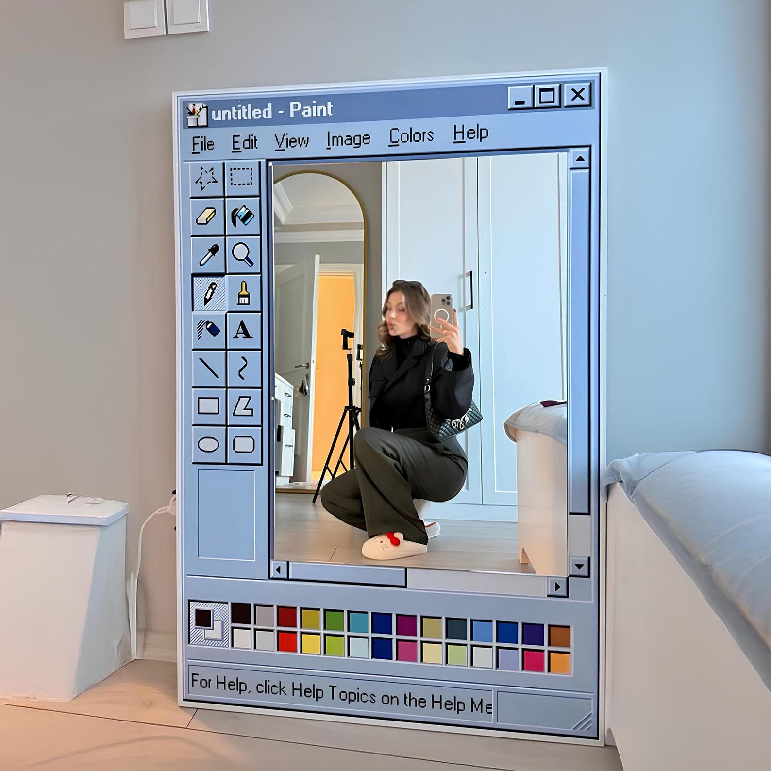Ms Paint Mirror, Retro Windows Paint Inspired Mirror, Nostalgic Aesthetic Decor, Handmade Pixel Mirror, Paint Mirror, Gift for Designers