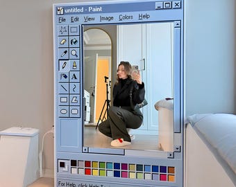 Ms Paint Mirror, Retro Windows Paint Inspired Mirror, Nostalgic Aesthetic Decor, Handmade Pixel Mirror, Paint Mirror, Gift for Designers