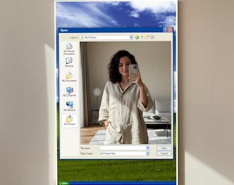 Retro Folder Mirror – Windows XP Style Wall Mirror, Aesthetic Room Decor, Vintage Computer Frame Mirror, Tech Inspired Wall Art