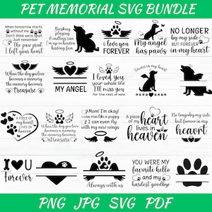 Pet Memorial SVG Bundle: Dog Angel Remembrance Design (Digital Download)