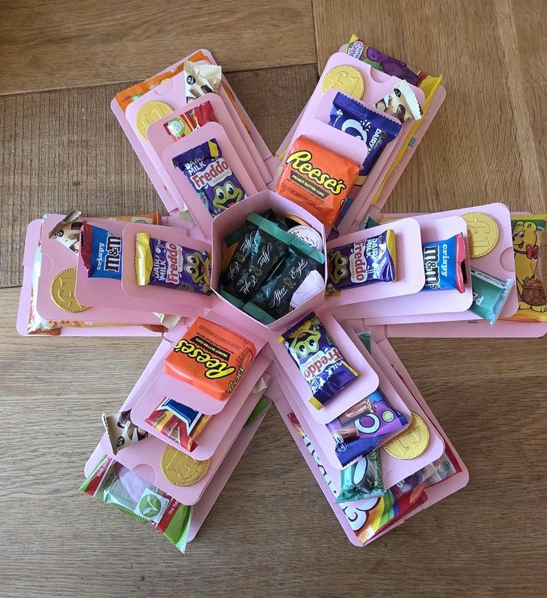 Chocolate Exploding Gift Box – One Gift. Every Occasion. Total Wow Factor. Pink Hexagon