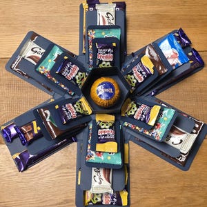 Chocolate Exploding Gift Box – One Gift. Every Occasion. Total Wow Factor. Blue Hexagon