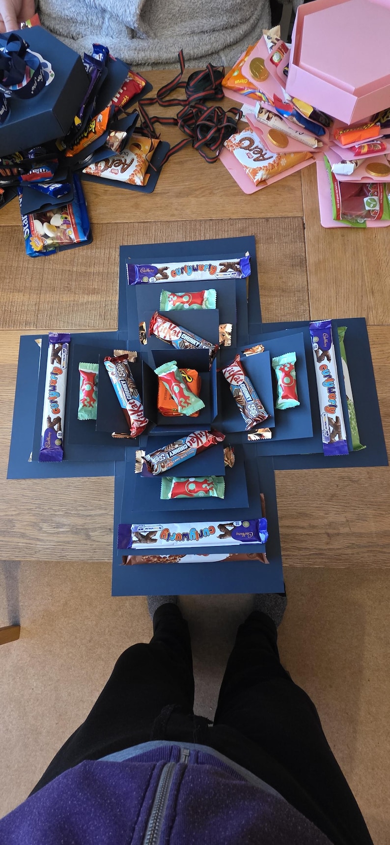 Chocolate Exploding Gift Box – One Gift. Every Occasion. Total Wow Factor. Dark Navy