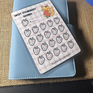 Cute Cat Strawberry Savings Challenge | Pick Your Amount | Physical Cash Envelope Tracker | Budget Game | Money Saving Challenge
