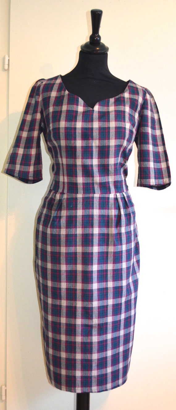 tartan wiggle dress