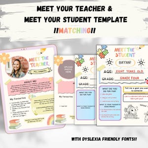 Meet the Teacher and Student Classroom Printable Template | Teacher introduction | Editable | Classroom Decor |Teacher Bundle|Back to School