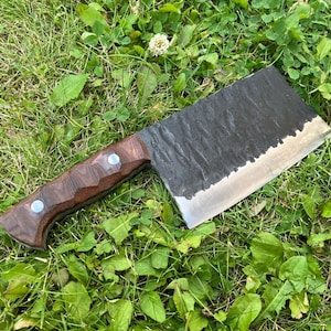 Handmade Knife “Cleaver” – D2 Steel, Micarta Handle, Classic Butcher Blade
