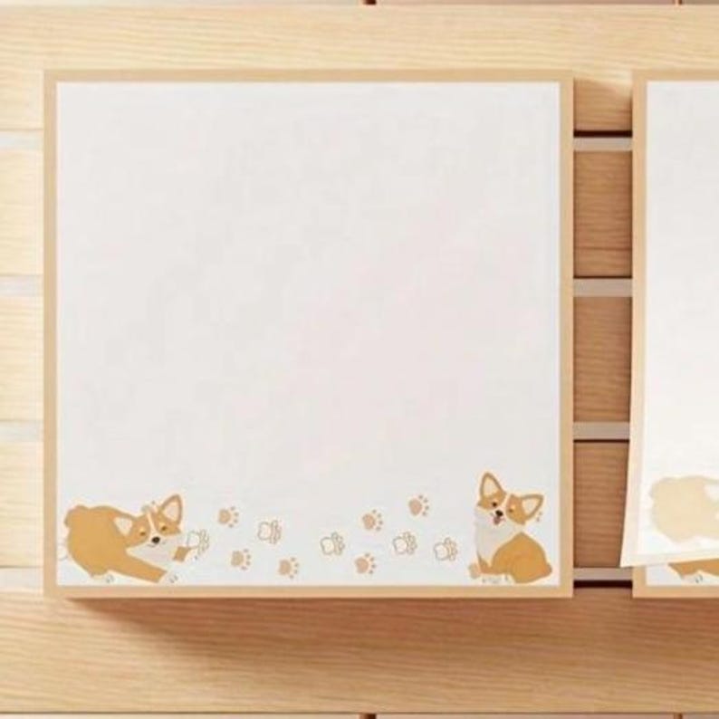 Editable Corgi Notes Corgi Puppy Dog Sticky Notes, Pet Theme Stationery, Notepad Gift for ...