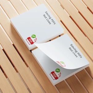 Saving PDFs Not Lives Sticky Notes: Work-Life Balance Reminder