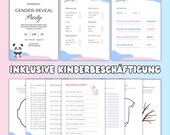 Gender Reveal Spiele Set • Baby Geschlecht Erraten • PDF Partyspiele Vorlage • Gender Reveal Printable • Pink Blau Baby Party Spiele