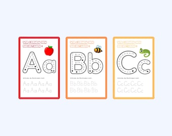 Learning letters, tracing letters, preschool tasks, elementary school tasks, learning the ABC, school exercises, learning through play