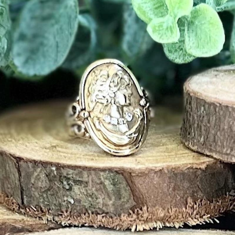 Cameo 10k Gold Rings Etsy