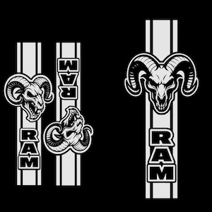 2009-2024 4th Gen Ram 1500-2500-3500 Vinyl Decal set. Hood, and bed.