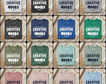 Gildan 5000 Folded T-Shirt Mockup Bundle, Neutral Flat Lay PSD (32 Colors)