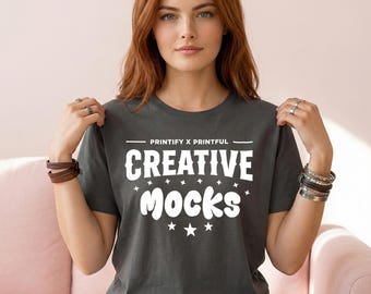 Comfort Colors 1717 Pepper T-Shirt Mockup, Lifestyle Apparel Template (Digital Download)