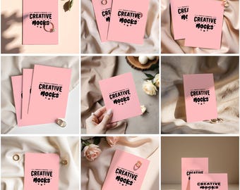 Wedding Invitation Mockup Bundle, 5x7 Editable Card PSD