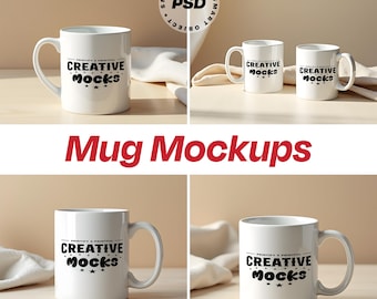 11oz Coffee Mug PSD Mockup Bundle