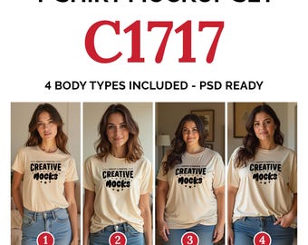 Comfort Colors 1717 T-Shirt Mockup Bundle: Plus Size, Neutral (PSD)