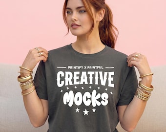 Comfort Colors 1717 Pepper T-Shirt Mockup, PSD JPG (Digital Download)