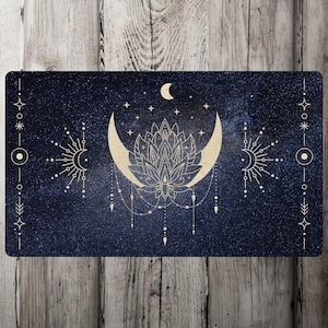 Magic The Gathering Playmat, celestial lotus, MTG Game Mat, Custom Tabletop Mat, mtg lotus playmat, Magic thr gathering space lotus playmat
