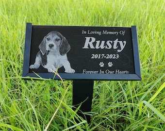 Spersonalizowany nagrobek dla zwierzaka z czarnego granitu – spersonalizowana grawerowana tablica pamiątkowa, nagrobek dla psa lub kota, zewnętrzny nagrobek upamiętniający stratę zwierzaka