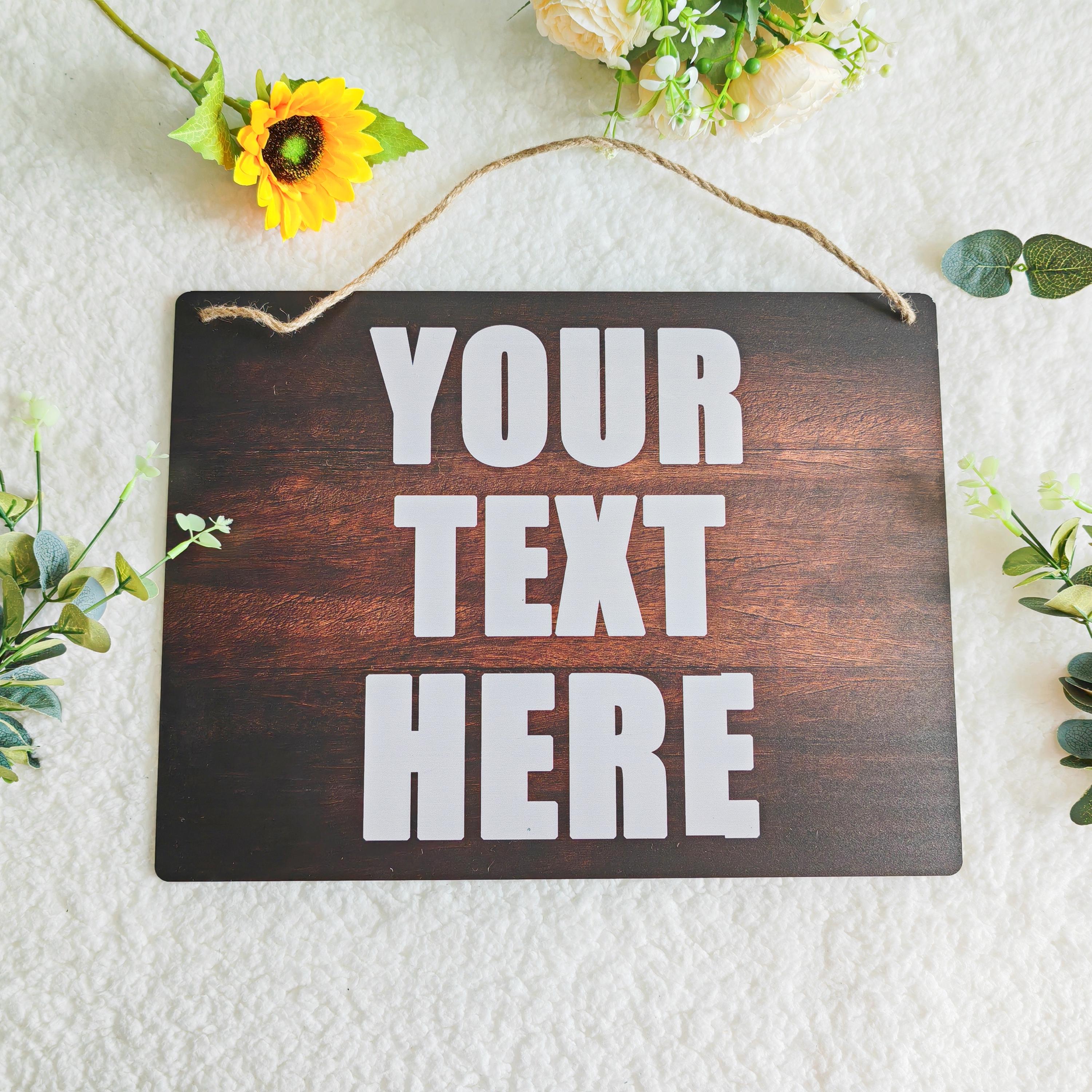 Personalized Wood Sign – Custom Text Rustic Farmhouse Wooden Signs ...