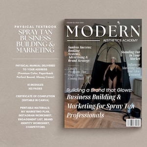 Spray Tan Business Building & Marketing Manual Textbook (Physical Book)